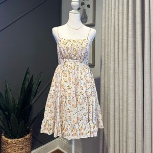 Floral Coquette Spaghetti Adjustable Strap Summer Dress